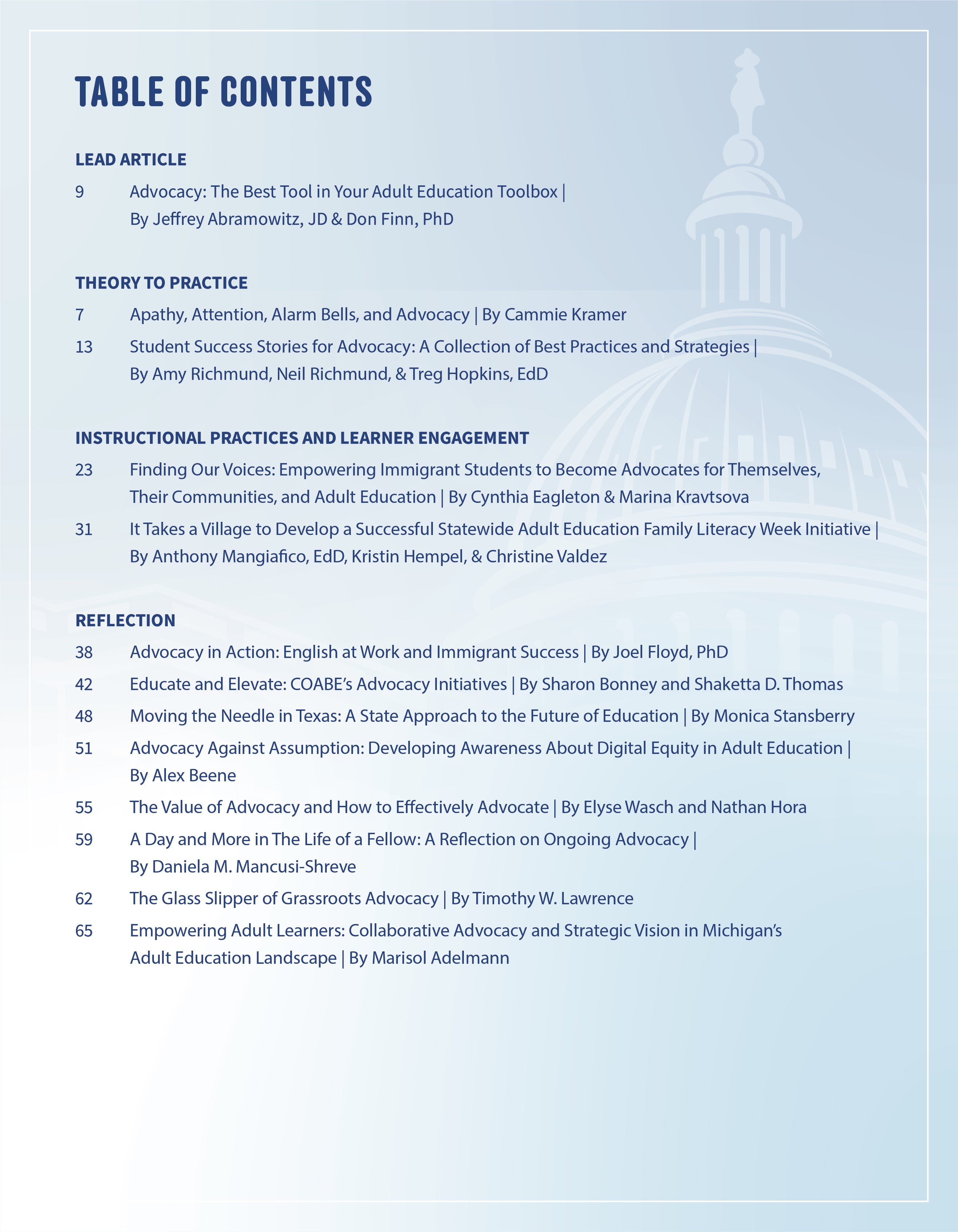 COABE Journal | Advocacy For Adult Education | Spring 2024 | Volume 13, Issue 1