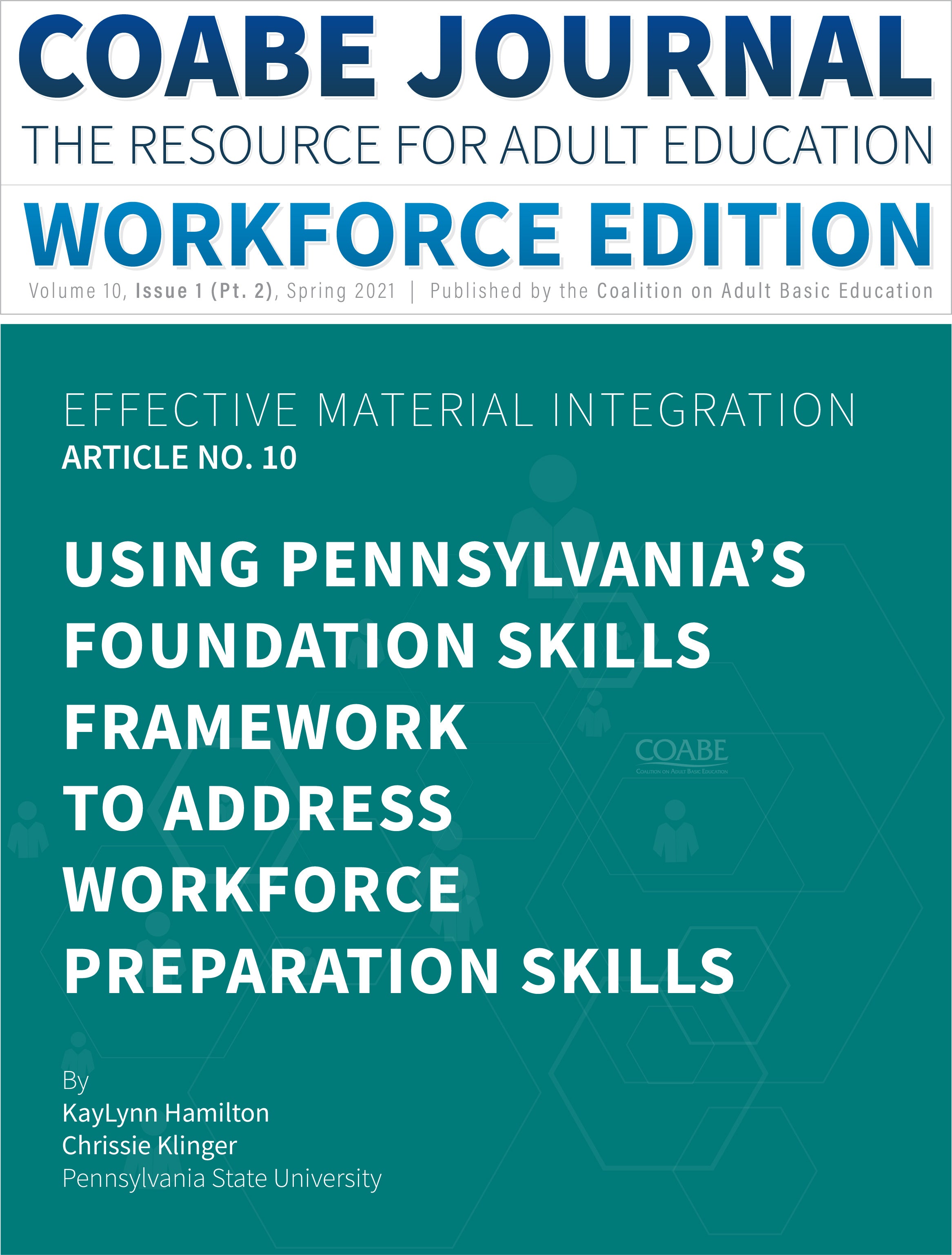 Article 10 :: Using Pennsylvania's Foundation Skills Framework To Address Workforce Preparation Skills