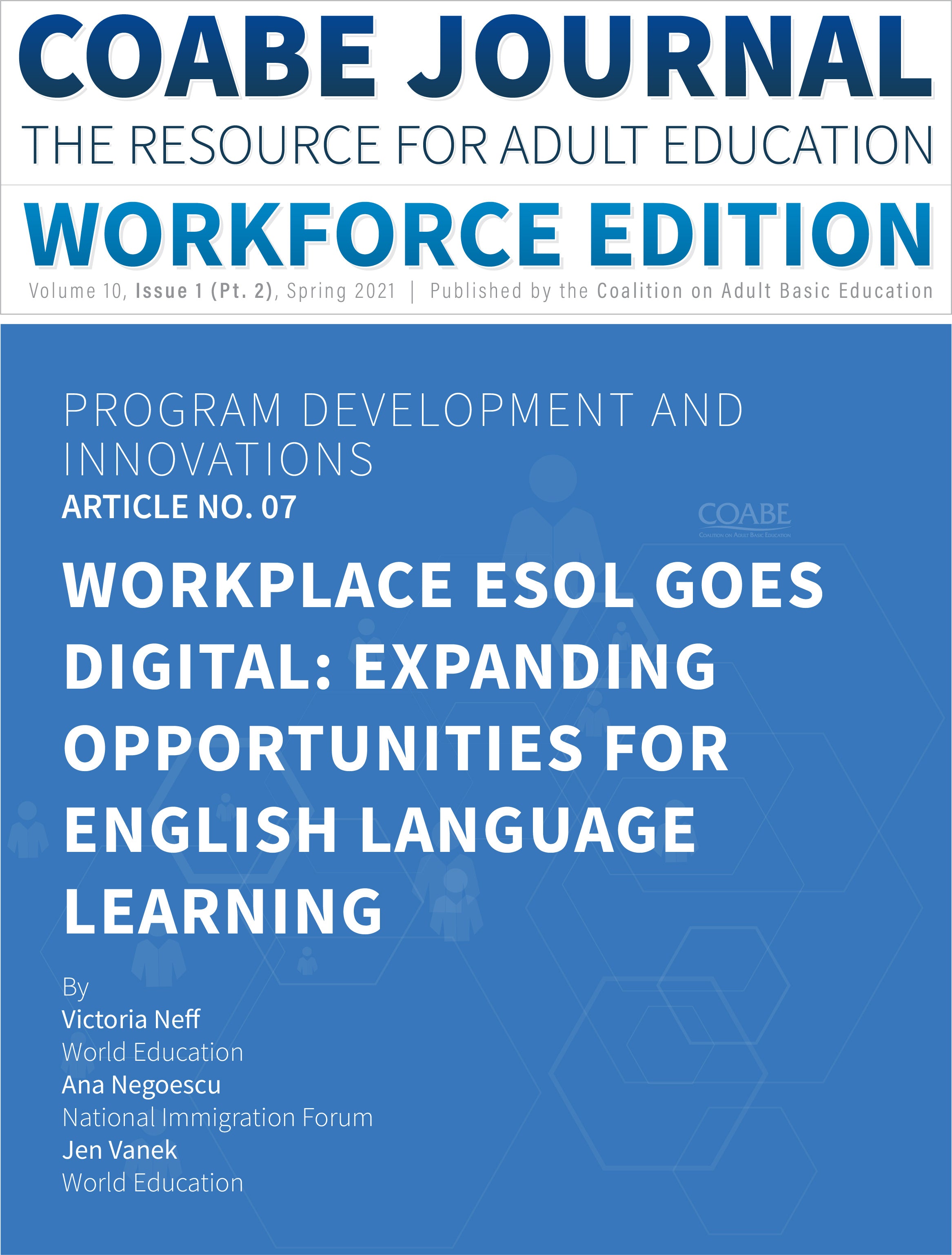 Article 07 :: Workplace ESOL Goes Digital: Expanding Opportunities For English Language Learning