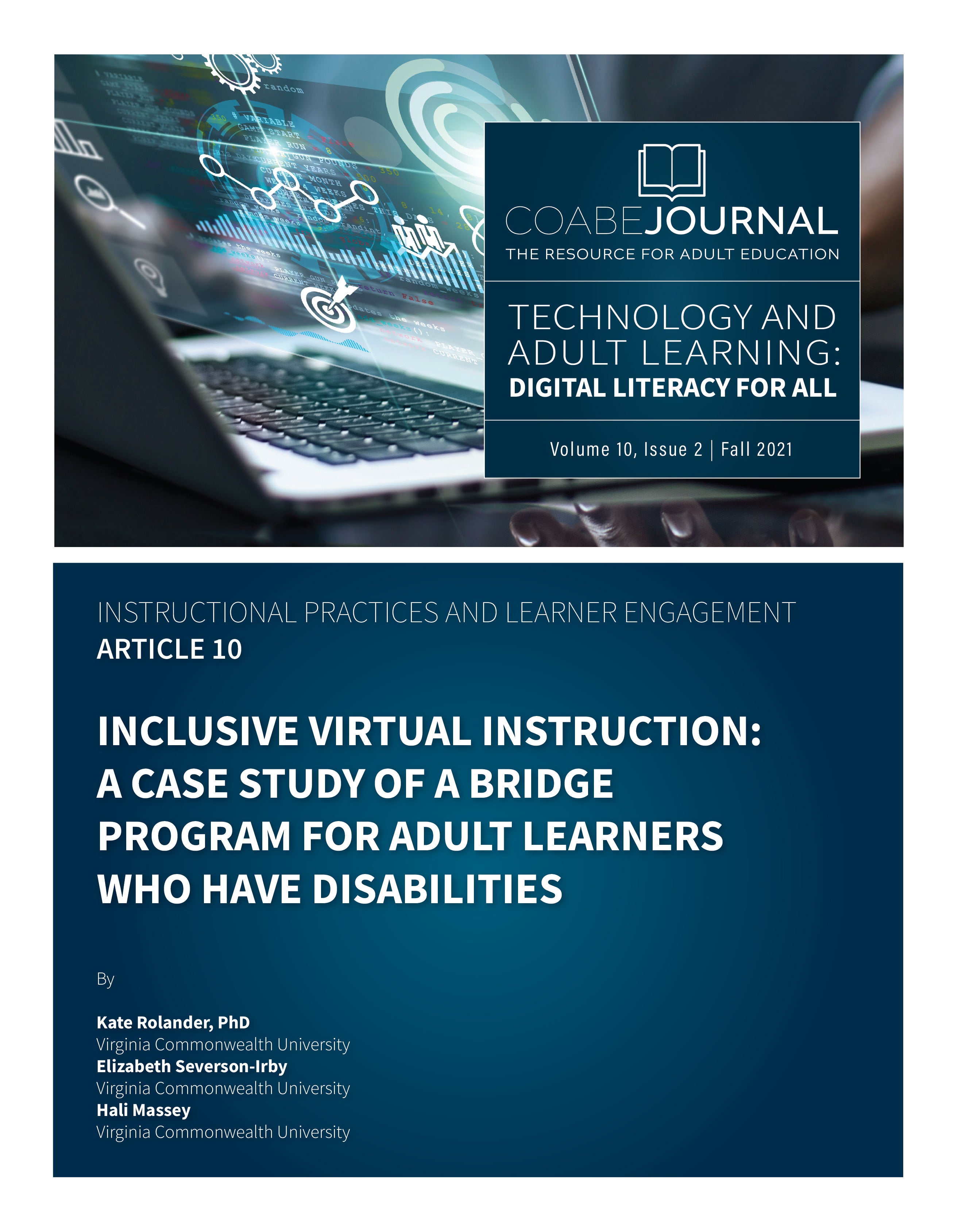 Article 10 | Inclusive Virtual Instruction: A Case Study Of A Bridge Program For Adult Learners Who Have Disabilities