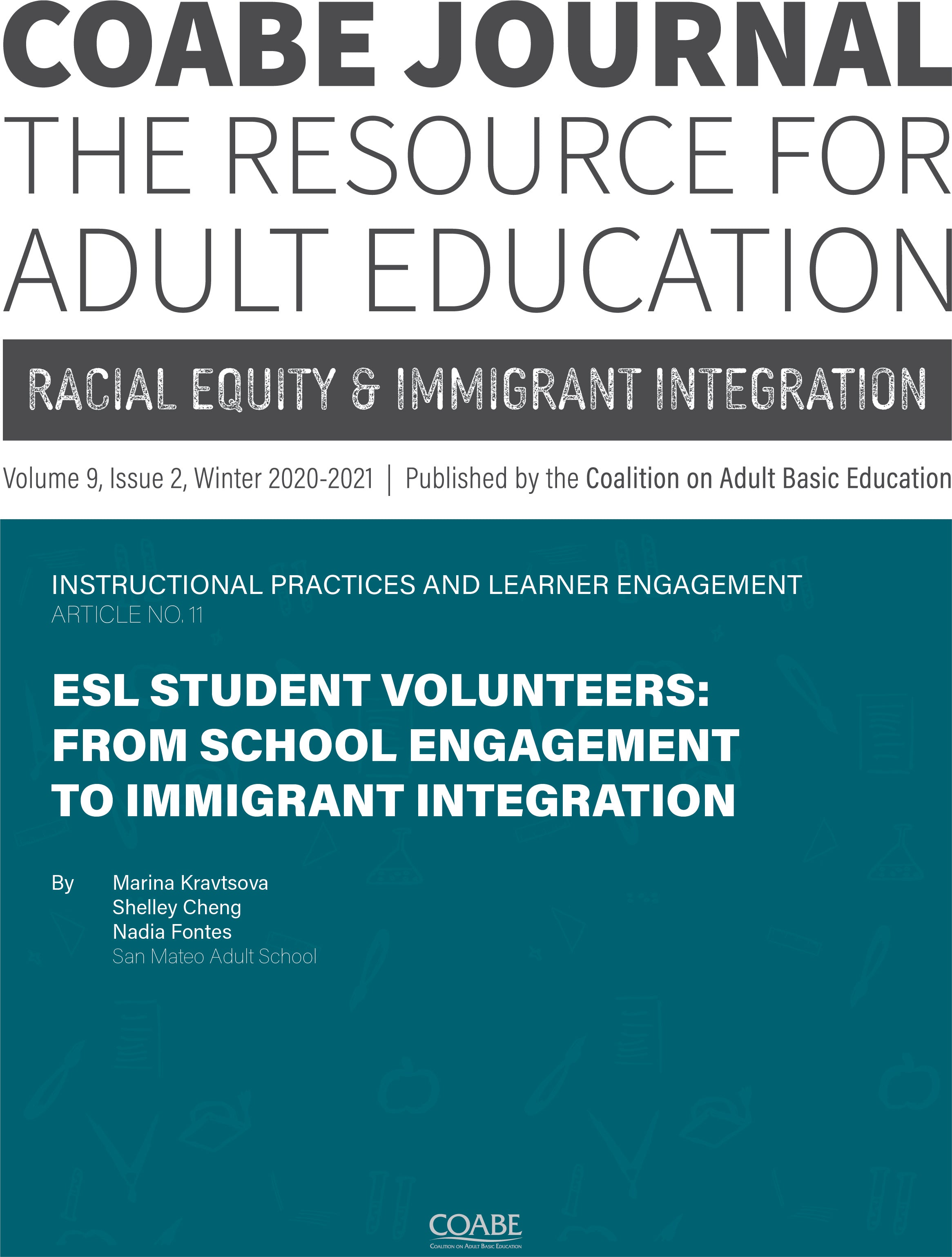 Article 11 / ESL Student Volunteers: From School Engagement to Immigrant Integration