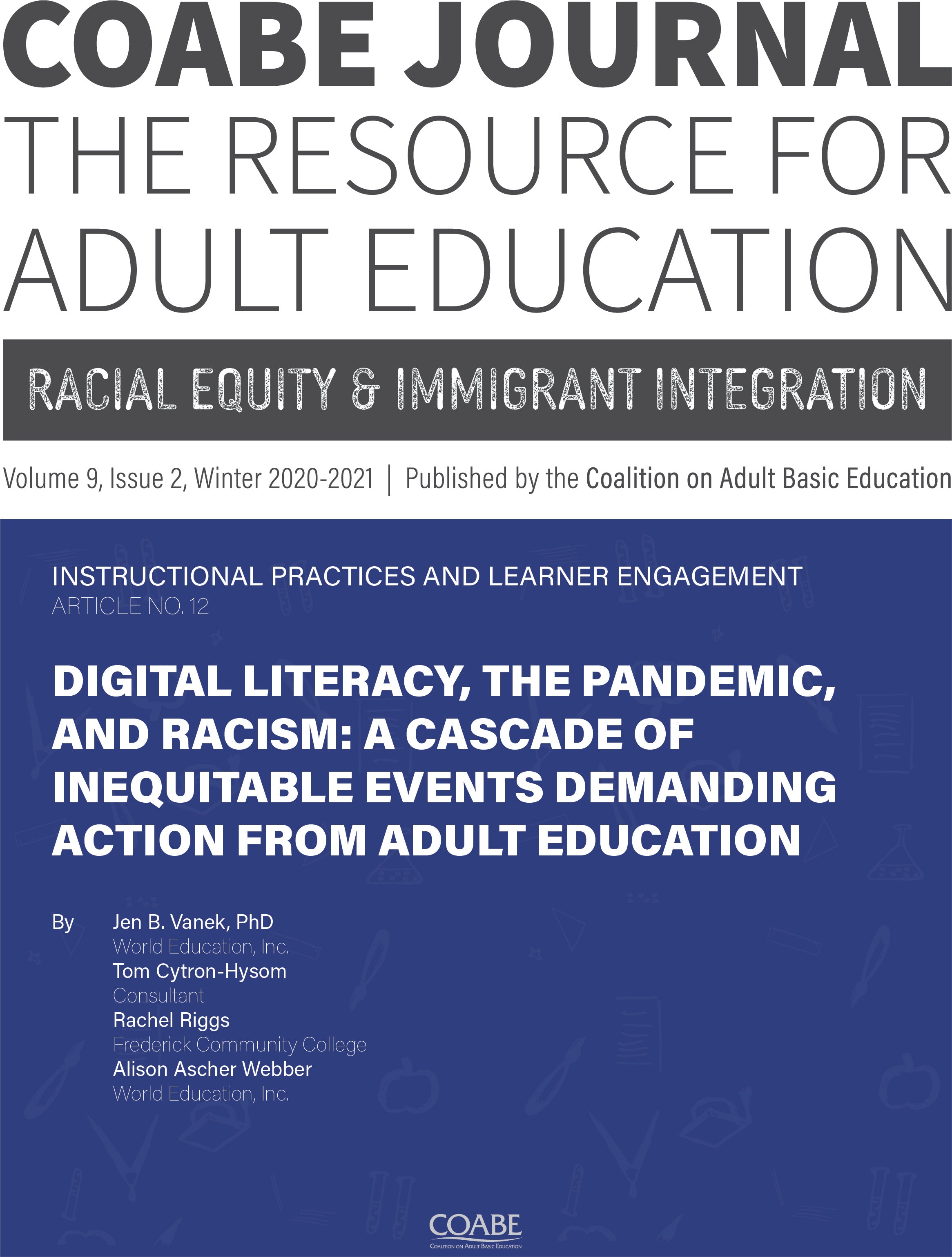 Article 12 / Digital Literacy, the Pandemic, and Racism: A Cascade of Inequitable Events Demanding Action from Adult Education