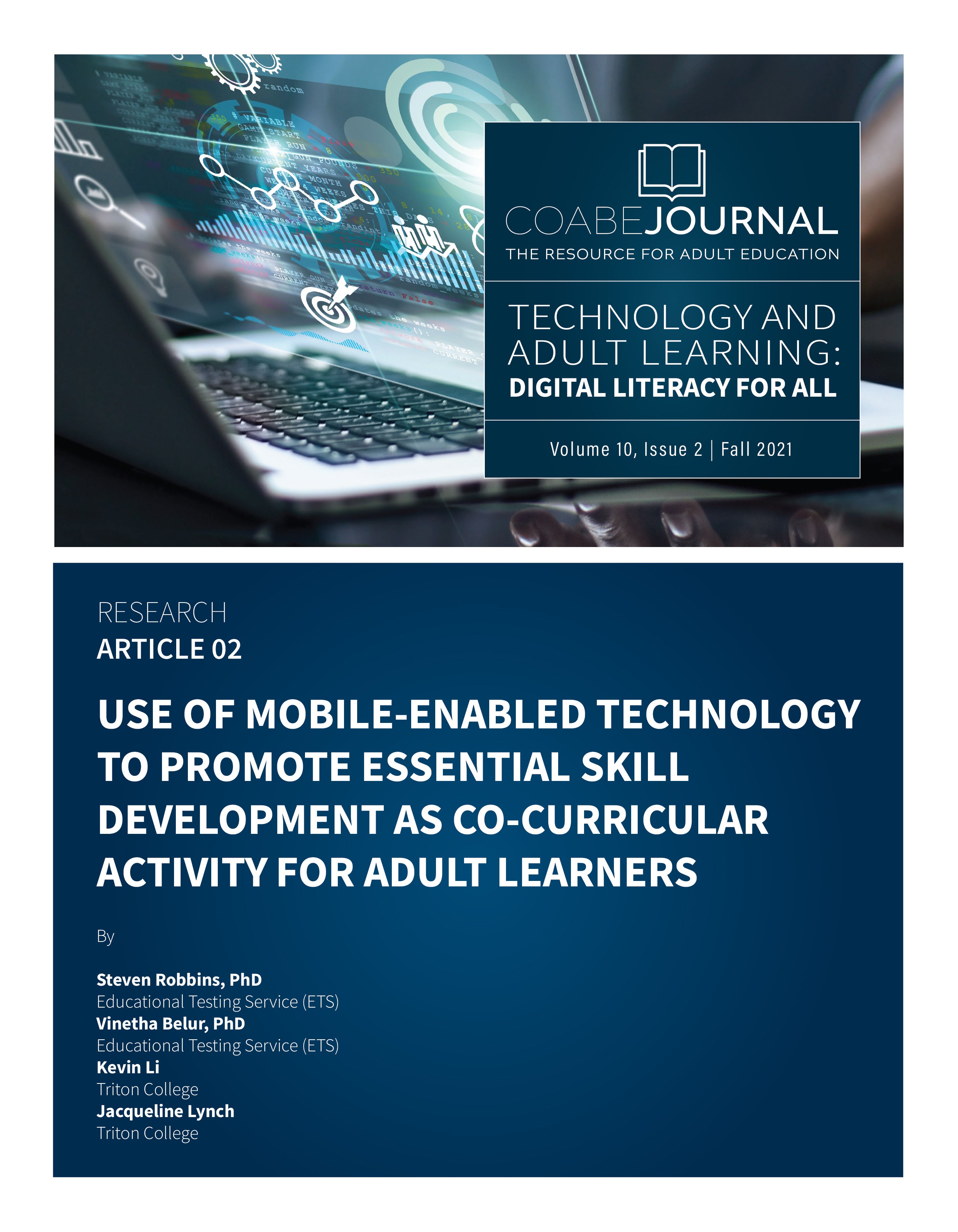 Article 02 | Use Of Mobile-Enabled Technology To Promote Essential Skill Development As Co-Curricular Activity For Adult Learners