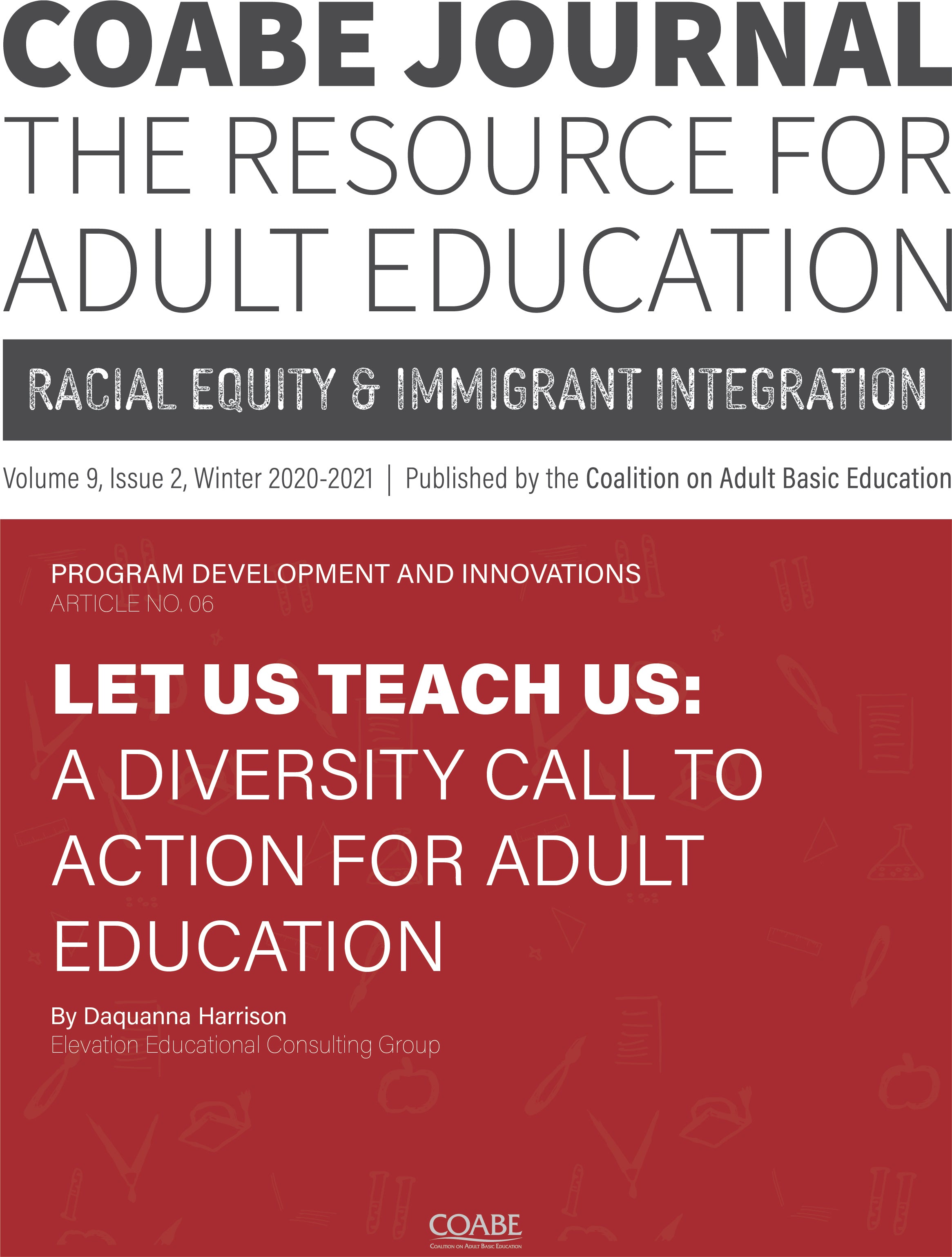 Article 06 / Let Us Teach Us: A Diversity Call to Action for Adult Education